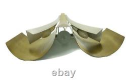 Rare Pair c1960s Modernist Signed Maison Bagues Gilt & Silvered Sconces