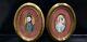 Rare Pair Of Antique Miniature Portraits Of Lady & Officer, Signed