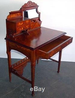 Rare Pair of Art Nouveau Inlaid desks Signed Emile Gallé #6261A