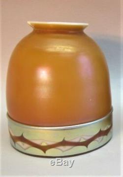 Rare Pair of Signed STEUBEN INTARSIA Art Glass Shades c. 1915 antique vase