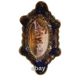 Rare Royal Vienna Trinket Dish Pair signed 1890s hand painted Ackermann & Fritze
