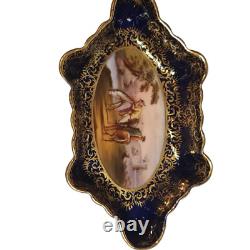 Rare Royal Vienna Trinket Dish Pair signed 1890s hand painted Ackermann & Fritze