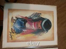 Rare Special edition 1980 Degrazia Art/2 signed Paintings Child PAIR /1 framed
