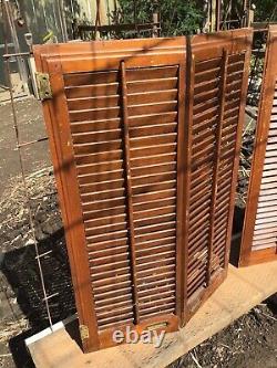 Rarepair 1900 Signed Antique Wood Window Shutters Edward B Hindes San Francisco