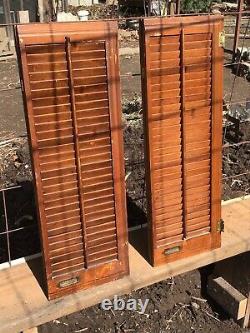 Rarepair 1900 Signed Antique Wood Window Shutters Edward B Hindes San Francisco