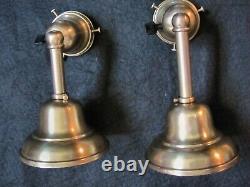 Restored! PAIR of Antique 1900 Brass Wall Sconces Signed Holophane Pagoda Shades