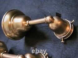 Restored! PAIR of Antique 1900 Brass Wall Sconces Signed Holophane Pagoda Shades