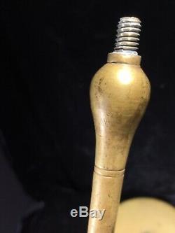 Robert Riddle Jarvie Pair Delta Brass Candlestick Signed Antique Original Candle