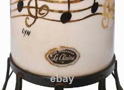 SCARCE LE CLAIRE VINT SGND LYN HND PNTD PRCLN TABLE LAMPS, WithMARCHING BAND THEME