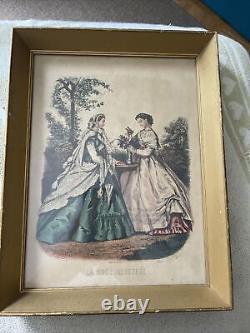 SIGNED RARE Pair Of Antique ANAIS TOUDOUZE La Mode Illustre