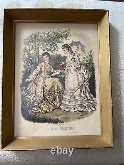 SIGNED RARE Pair Of Antique ANAIS TOUDOUZE La Mode Illustre