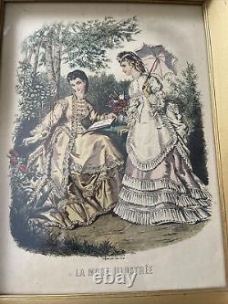 SIGNED RARE Pair Of Antique ANAIS TOUDOUZE La Mode Illustre