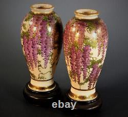 STUNNING PAIR OF SIGNED MID MEIJI PERIOD SATSUMA VASES by TANIGUCHI KOMAKICHI