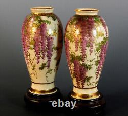 STUNNING PAIR OF SIGNED MID MEIJI PERIOD SATSUMA VASES by TANIGUCHI KOMAKICHI