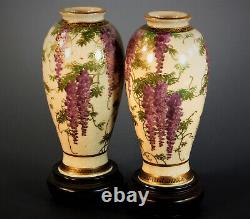 STUNNING PAIR OF SIGNED MID MEIJI PERIOD SATSUMA VASES by TANIGUCHI KOMAKICHI