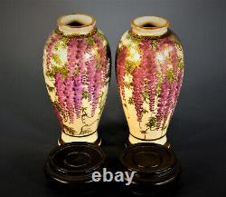 STUNNING PAIR OF SIGNED MID MEIJI PERIOD SATSUMA VASES by TANIGUCHI KOMAKICHI