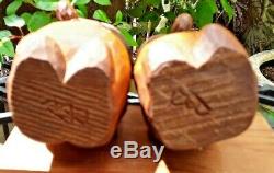 SWEDEN Hand Carved Wooden TROLL PAIR! +Bengt Brask+ SIGNED! Scandinavian