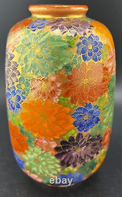 Satsuma Thousand Flower Pair Of Vases Signed