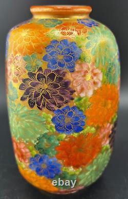 Satsuma Thousand Flower Pair Of Vases Signed