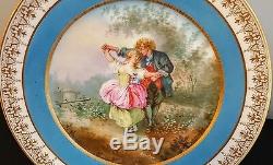 Sevres Chateau Des Tuileries Palace Cabinet Plate Signed Boucher Courting Couple