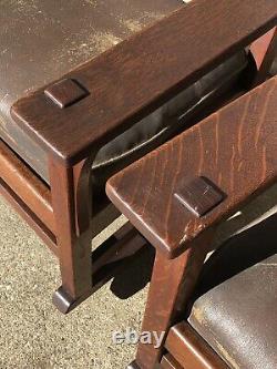 Signed Antique L&jg Pair Of Stickley Mission Rockers Rocking Chair Arts&crafts