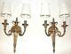 Signed Italy Hollywood Regency Brass Electric Wall Sconces Pair European 24