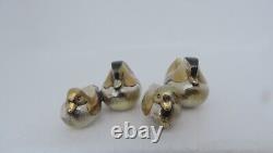 Signed Pair Japanese Sterling Silver 925 Chinese Mandarin Duck Chopstick Rests