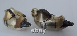 Signed Pair Japanese Sterling Silver 925 Chinese Mandarin Duck Chopstick Rests