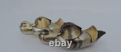 Signed Pair Japanese Sterling Silver 925 Chinese Mandarin Duck Chopstick Rests