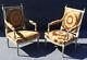 Signed Pair Maison Jansen Paint Decorated Silk Damask Armchairs Fauteuil C1890s