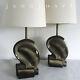 Signed Pair Mid Century Biomorphic Art Pottery Lamps By Marianna Von Allesch