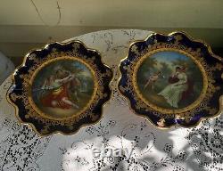 Signed Royal Vienna Porcelain Pair Platters! Computes12 Staples