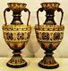 Signed Wilhelm Strauss & Sons Pair Of Continental Antique Majolica Vases