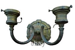 Single. E F Caldwell & Co Turtleback Bronze With Gilt Sconce. 2 Arms Signed