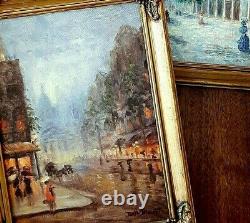 Small Paintings Original Oil Cityscapes New Orleans Well Known Artist A Pair