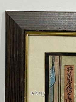 Stunning Antique Pair JAPANESE SAMURAI Woodcuts Beautiful Signed