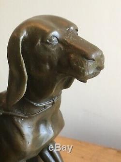 Stunning Bronze Figure Of A Pair Of Hunting Dogs Signed A Cain