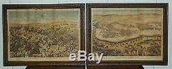 Stunning Pair Of Original Framed Battle Of Omdurman September 1898 Stamped