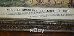 Stunning Pair Of Original Framed Battle Of Omdurman September 1898 Stamped