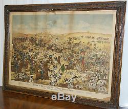 Stunning Pair Of Original Framed Battle Of Omdurman September 1898 Stamped