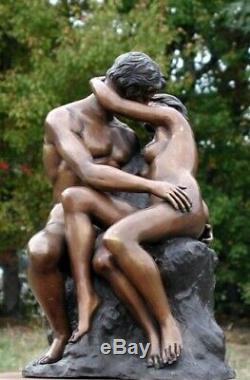 THE KISS' LOVERS SCULPTURE Valentine Couple Lovers Auguste Rodin FREE SHIP Big