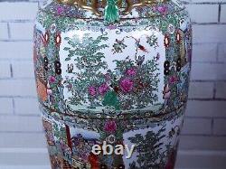 Two Large 42 Signed Antique Qing Palace Chinese Floor Vases 19 C Pair Vase