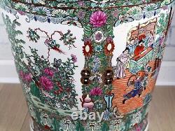 Two Large 42 Signed Antique Qing Palace Chinese Floor Vases 19 C Pair Vase