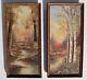 Two Pair Of Antique Signed Framed Landscapes Original Oil Paintings On Canvas