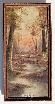 Two Pair of Antique Signed Framed Landscapes Original Oil Paintings on Canvas