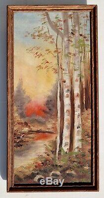 Two Pair of Antique Signed Framed Landscapes Original Oil Paintings on Canvas