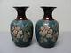 Unusual Pair Antique English Langley Mills Pottery Stoneware Vases, Signed