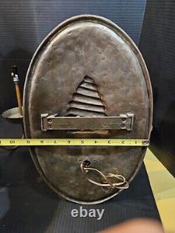 Unique Large Pr E. F. Caldwell Signed BEEHIVE Sconces Cast Bronze Masonic