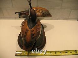 VERY RARE Vintage 1982, A Wooden Bird Factory, Quail Pair Carving, Signed, Dated