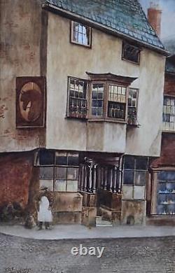 VIEWS OF LEICESTER CASTLE ANTIQUE WATERCOLOURS PAIR E. HARTOPP c1900